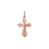 Eastern Orthodox Russian budded pendant in 14K Gold, Rose Gold two tone plating colors