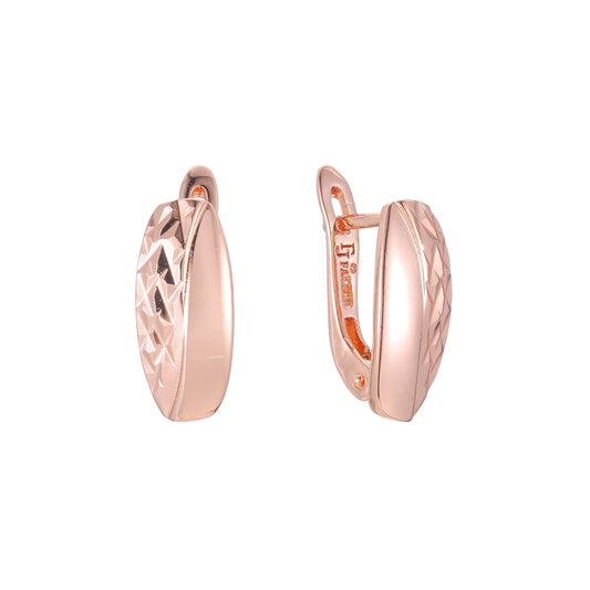 Aretes en Oro 14K, Oro Rosa, baño en dos tonos