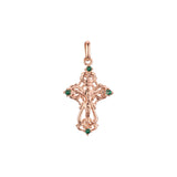 Maltese Eastern Orthodox Russian pendant in Rose Gold two tone, 14K Gold plating colors