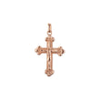 Rose Gold Russian Orthodox Cross budded pendant