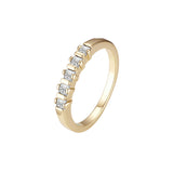 Alianza Oro 14K cinco anillos piedras talla esmeralda