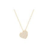 Collar de Oro 14K con corazón empedrado