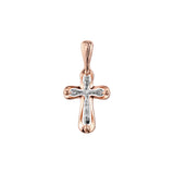 Eastern Orthodox Russian pendant in Rose Gold two tone, 14K Gold plating colors