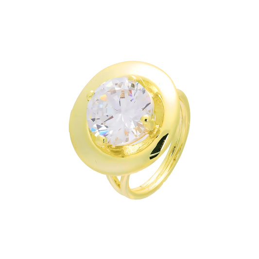 Anillos solitarios anchos en colores de baño de Oro 18K, Oro 14K, Oro Rosa