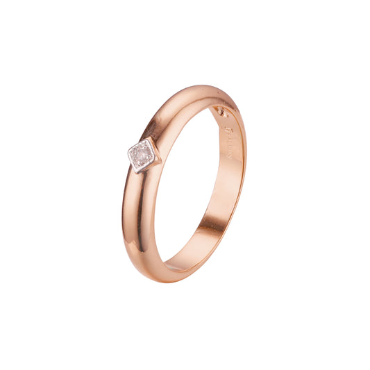 Alianzas en Oro de 18K, baño de Oro Rosa bicolor