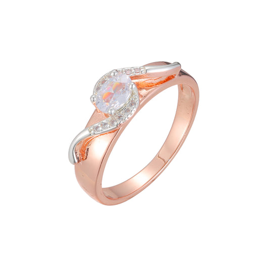 Anillos de dos tonos de oro rosa