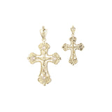 Orthodox Cross pendant in Rose Gold two tone, 14K Gold plating colors