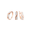 Ros¨¦gold-rote Cluster-Marquise-Steine-Ringe-Schmuckset
