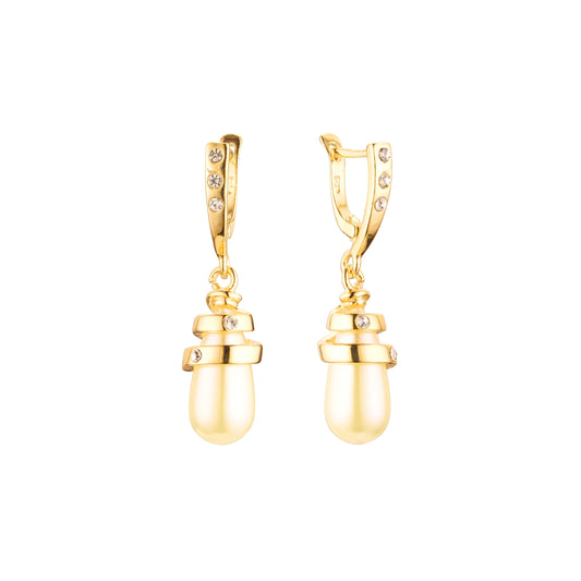 Pérola em forma de lágrima barroca em ouro 14K, ouro 18K, brincos em ouro rosa