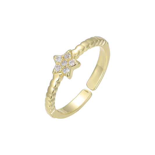 Anillos abiertos de estrella de Oro 14K
