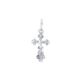 Eastern Orthodox Russian budded pendant in 14K Gold, Rose Gold & White Gold plating colors