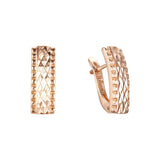Aretes en Oro 14K, Oro Rosa, baño en dos tonos