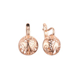 Pendientes de clip con forma de globo terráqueo de filigrana semiesférica en oro de 14 quilates y oro rosa.