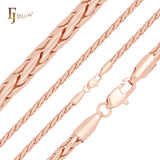 Cadenas finas de trigo Spiga en oro de 14 quilates y oro rosa