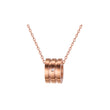 Collar de anillo de cilindro de triple banda de oro rosa