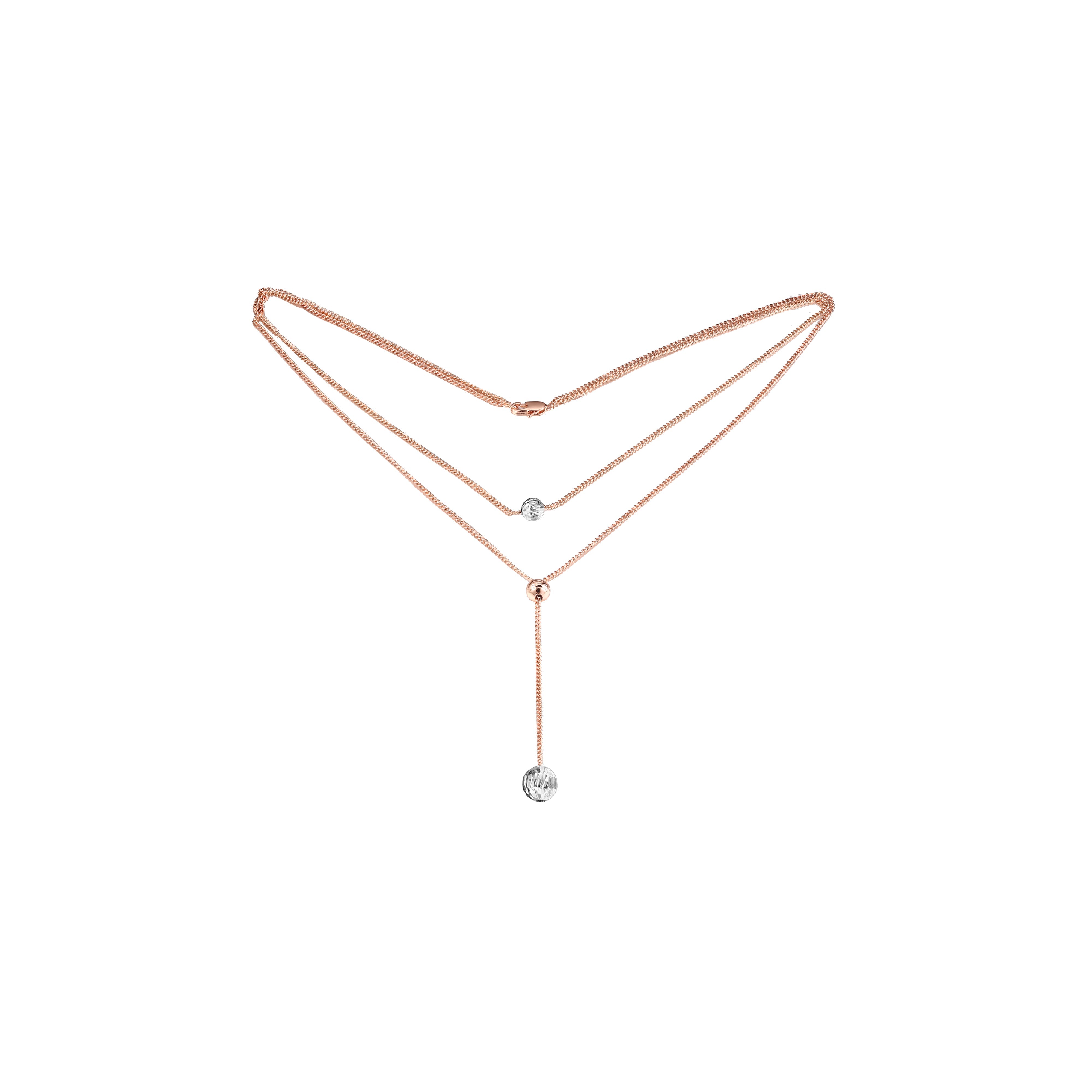 Collar de abalorios de Plata en Oro Blanco bañado en Oro Rosa