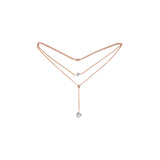 Collar de abalorios de Plata en Oro Blanco bañado en Oro Rosa