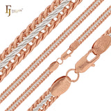 Cadenas de cola de zorra de dos tonos en oro rosa