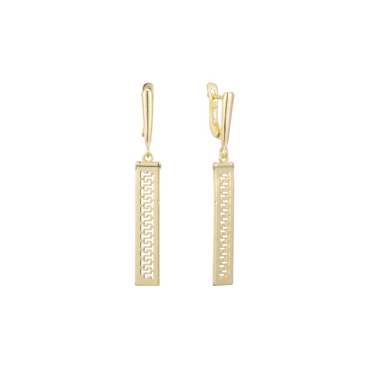 Pendientes altos en Oro de 14K, baño de Oro Rosa colores