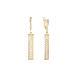 Pendientes altos en Oro de 14K, baño de Oro Rosa colores