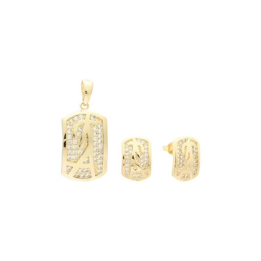 Conjunto de racimo chapado en Oro 14K, oro rosa