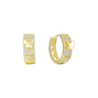 Pendientes huggie en racimo de oro de 14 quilates con mariposa de circonitas blancas pavimentadas