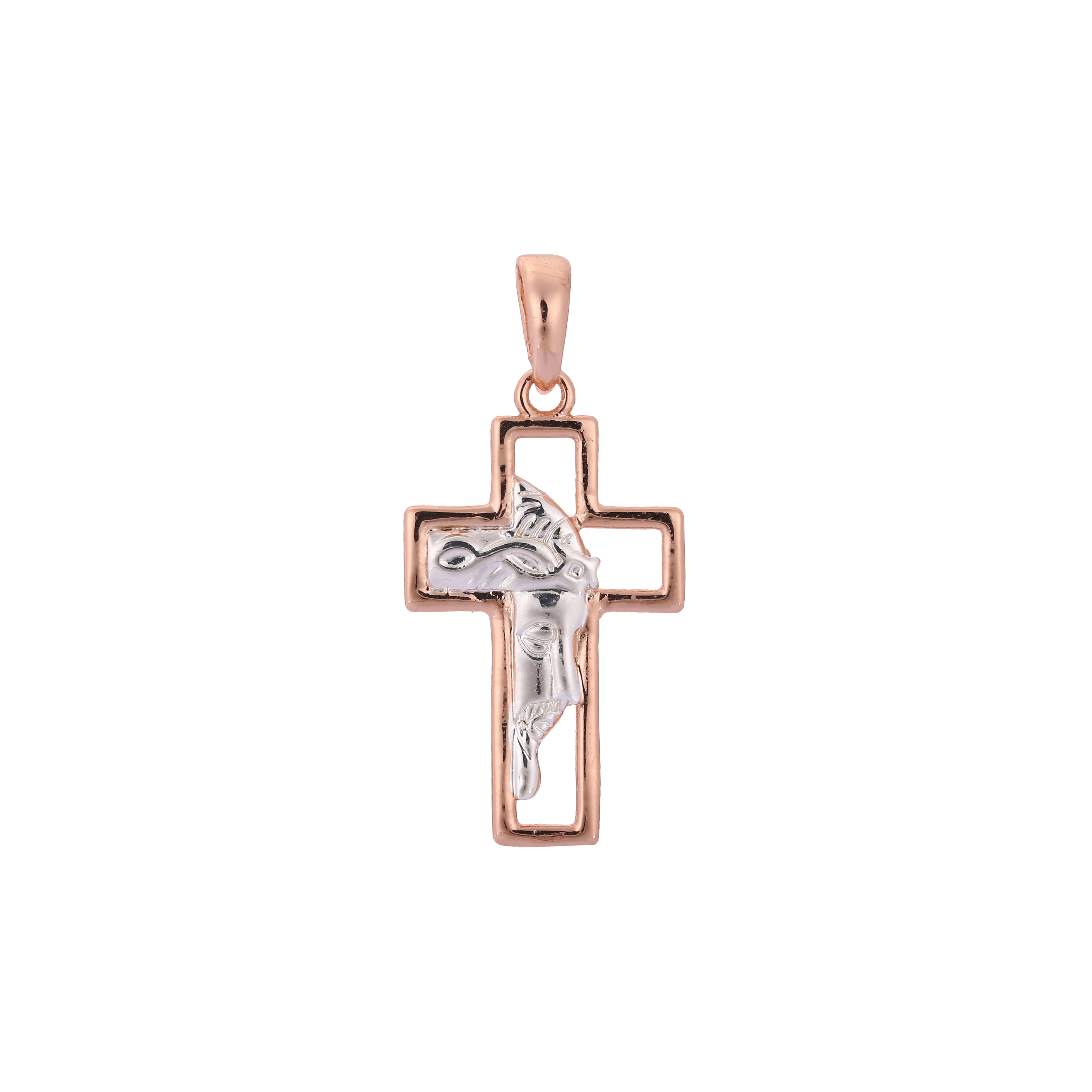 Rose Gold two tone Eastern Orthodox Russian pendant