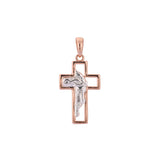 Rose Gold two tone Eastern Orthodox Russian pendant