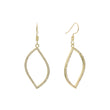 Aretes de gancho de alambre pavimentado marquesa de Oro 14K