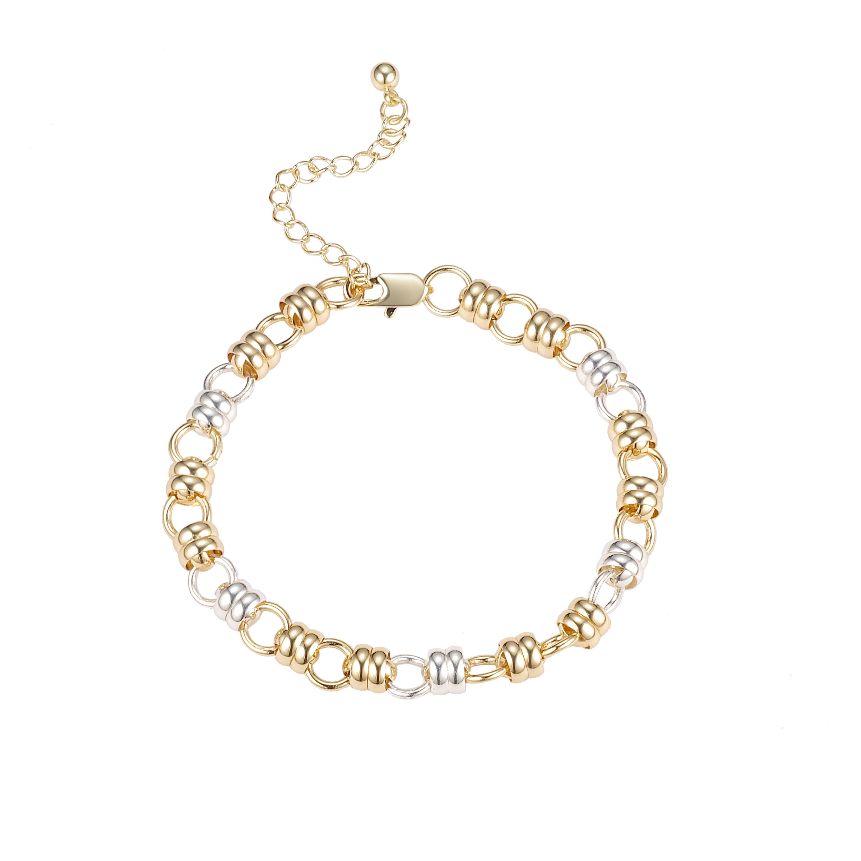 Doble eslabón rolo Oro 14K, pulseras en dos tonos