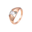Anillos solitarios de oro rosa de dos tonos