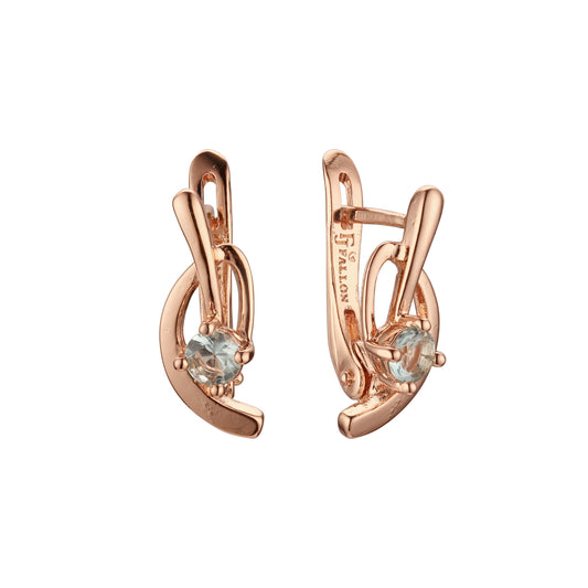 Серьги-солитеры Music tone CZ Rose Gold