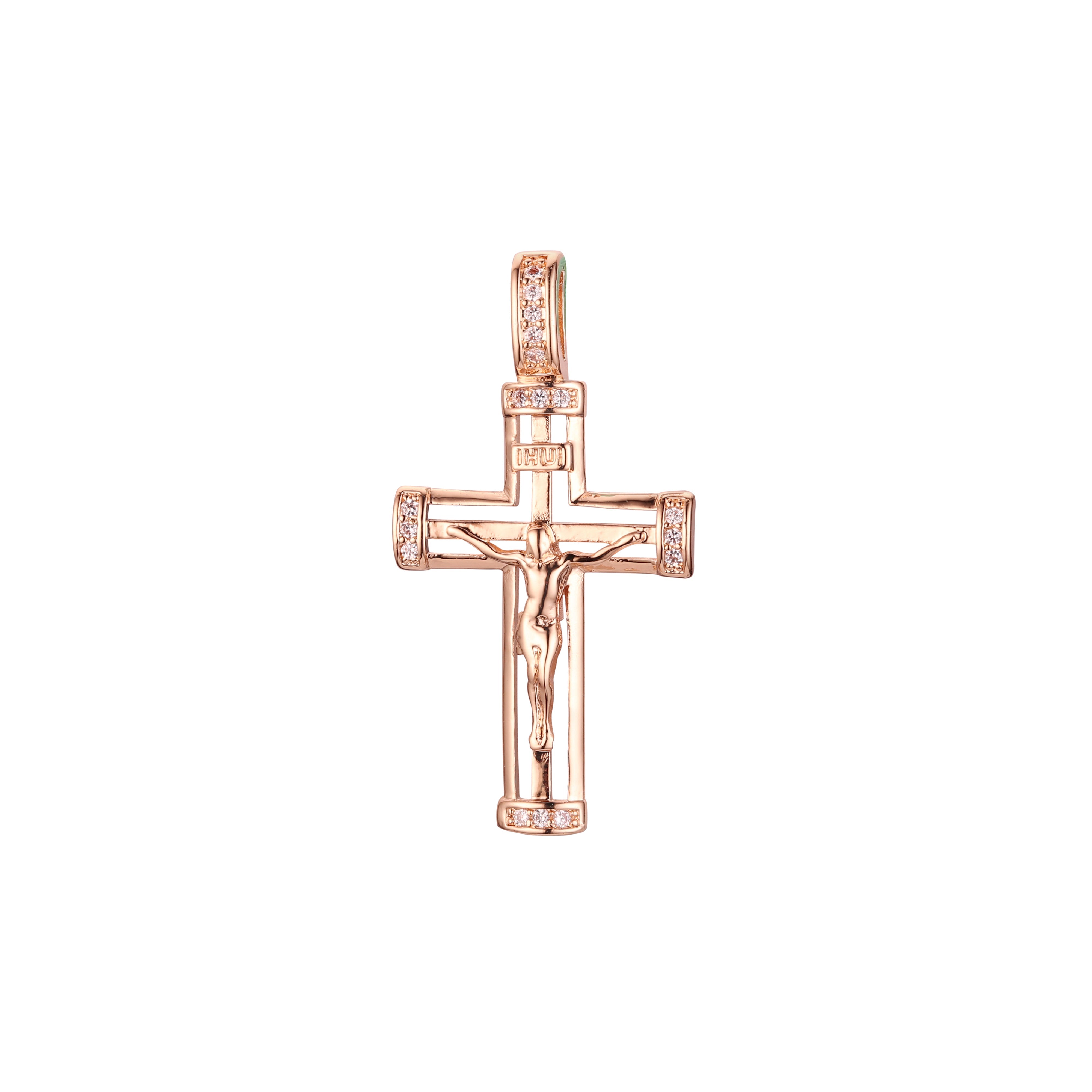 Eastern Orthodox Russian pendant in Rose Gold two tone, 14K Gold