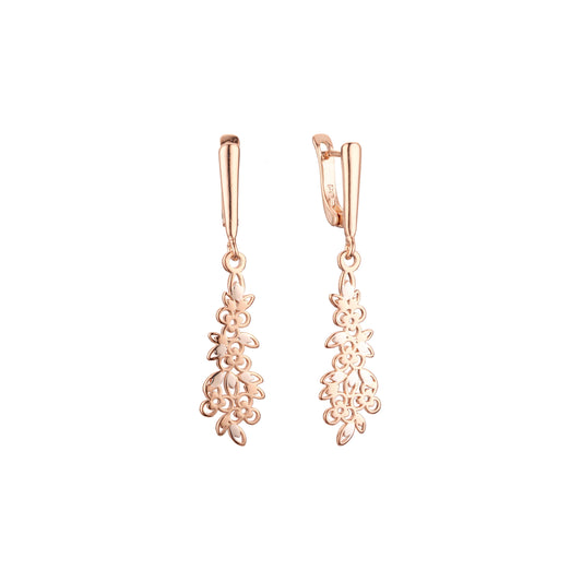 Pendientes en Oro Rosa, baño de dos colores