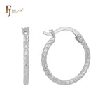 Серьги-кольца из крученой веревки с текстурой из 14-каратного золота, розового золота, белого золота