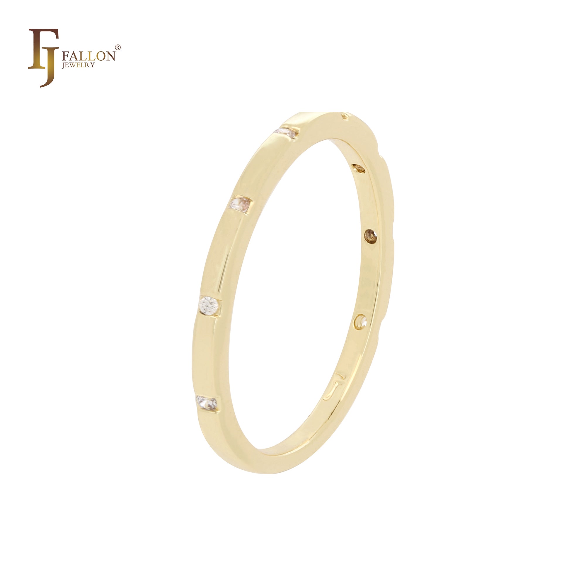 Alianza de boda Eternity Oro de 14 quilates, Anillos de oro rosa