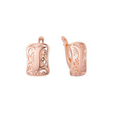 Aretes en Oro 14K, Oro Rosa, baño en dos tonos