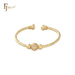 Pulseras tipo brazalete de oro de 14 quilates con cuentas abiertas