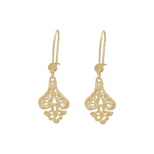 Aretes de Oro 14K con filigrana de gancho de alambre