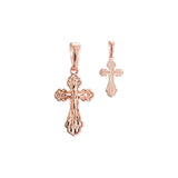 Eastern Orthodox Russian budded pendant in 14K Gold, Rose Gold two tone plating colors