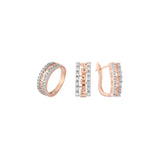 Juego de llaves griegas con anillos en Oro de 18 quilates, Oro rosa, Oro 14K, baño de dos colores