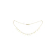 Collar de eslabones de hojas de corazón de fantasía chapado en oro de 14K