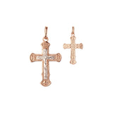 Eastern Orthodox Russian budded pendant in Rose Gold two tone, 14K Gold plating colors