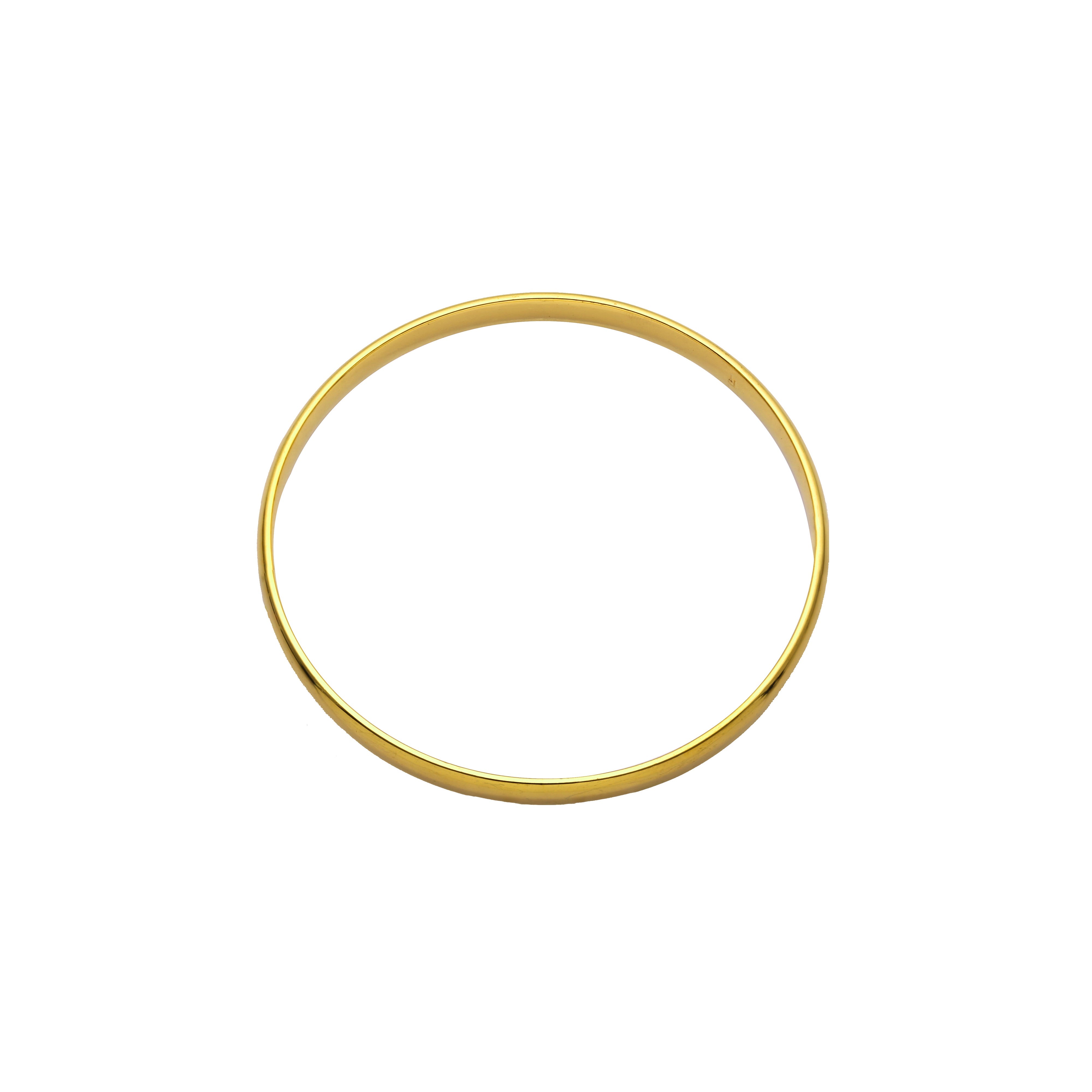Brazaletes redondos brillantes de 6mm bañados en Oro de 14K, colores Oro de 18K