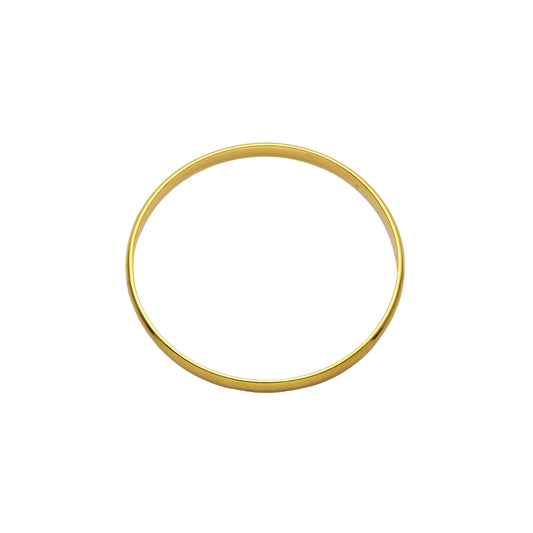 Brazaletes redondos brillantes de 6mm bañados en Oro de 14K, colores Oro de 18K