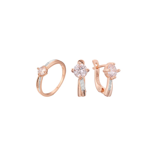 Solit?r-Anh?nger-Schmuckset aus 14-kar?tigem Gold mit tropfenf?rmigem Stein