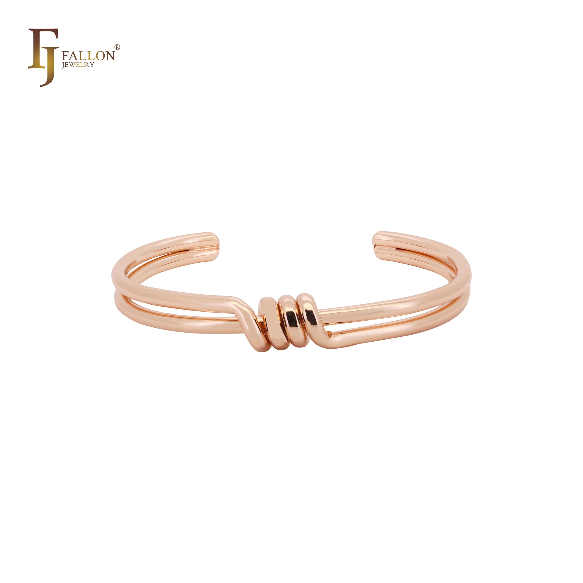 Pulseras de oro de 14 quilates, oro rosa y oro blanco con doble alambre trenzado