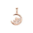Fairy and the moon pendant in Rose Gold, two tone plating colors
