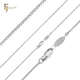 Cadenas de eslabones Thin Box enchapadas en Oro 14K, oro rosa, oro blanco