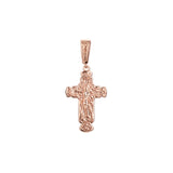 Eastern Orthodox Russian budded pendant in Rose Gold two tone, 14K Gold plating colors